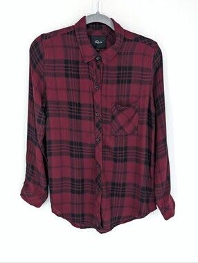 Rails Hunter Shirt Plaid Burgundy Jet Button Front Long Sleeve Medium SOFT